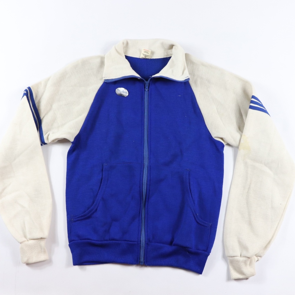 70s New Soffe Mens Small Warm Up Track Jacket Blue